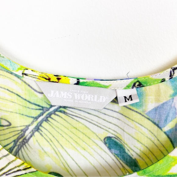 Jams World | Hattie Floral Tropical Print Tiered Dress in Jungle Splash - Picture 5 of 7